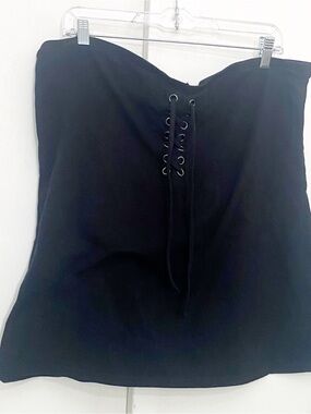 torrid Black Strapless Tee Top Lace Up Front 3X